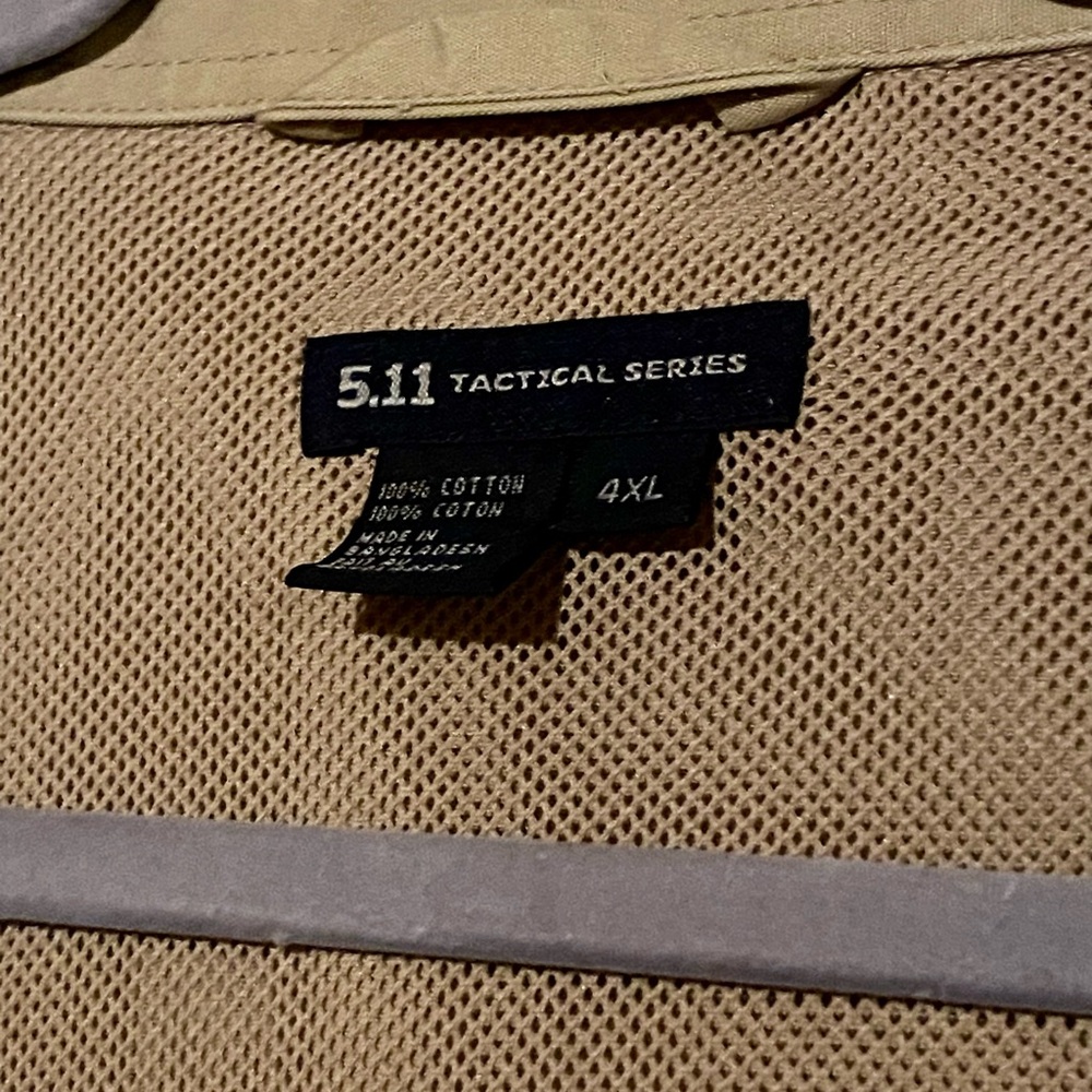 5.11 Tactical Series Shirt Men's 4x Khaki Button Up Long Sleeve Vented LOT OF 2 - Picture 4 of 5